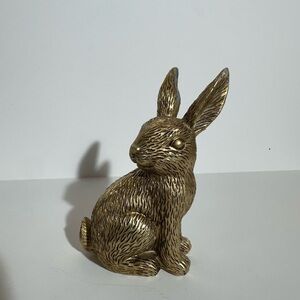Gold Bunny Figurine Easter Spring Shelf Decor
